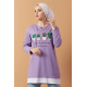 Printed Sweat  Tunic Lilac color