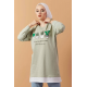 Printed Sweat  Tunic Mint color